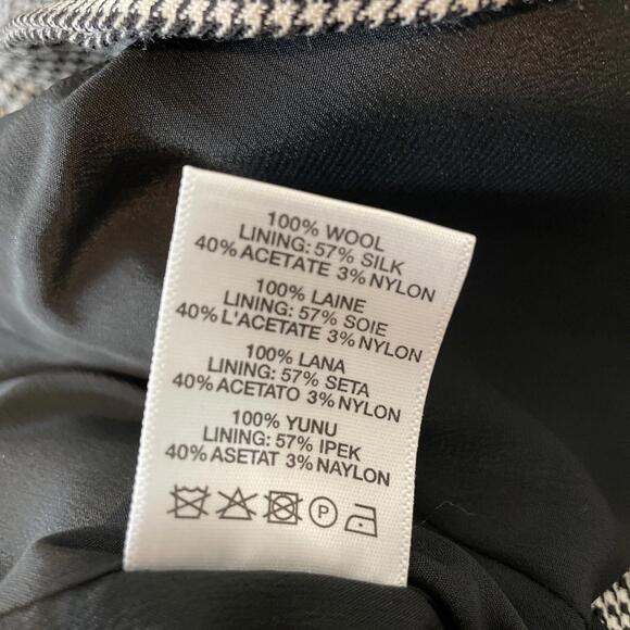 Christopher Kane Black White Houndstooth Wool Collared Moto Jacket Sz 8 NEW - Picture 8 of 8